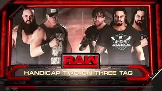 WWE 2K18 Heel John Cena,Braun Strowman VS The Shield 2 VS 3 Handicap Tag Match