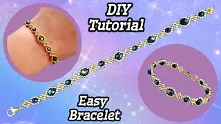 How to make easy crystals bracelet/Simple and elegant jewelry/Beautiful beaded bracelet/DIY Tutorial