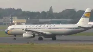 2x Lufthansa Retro special livery action D-AIDV and D-AIRX at Hamburg Airport