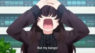 Kakure Meme trying to keep her bangs even if it cost her life | 100 Girlfriends