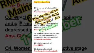 Rml nursing officer mains exam solution,| Rml paper solution today, #rml #rml mains exam solution