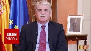 Spain FM: 'Many police violence pictures fake' - BBC News