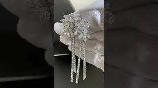 Graff Carissa Flower 9.2CTW Diamond Drop Earrings in 18k White Gold  #diamond #Graff #graffearrings