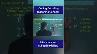 Coding Decoding reasoning Concept #sscreasoning #maths #sscresoning #ssc #codingdecoding #ssccgl