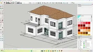 Học Sketchup vẽ nhà | Bài 14 - Vẽ cửa đi, cửa sổ cho tầng 2 trong Sketchup