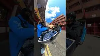 That&rsquo;s one big box of Groceries on hungry panda #deliveryrider #youtubeshorts #gopro