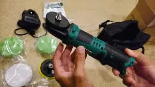 KIMO Cordless Car Buffer Polisher Kit w/1 Hour Fast Charger, 5 Variable Speeds, 4-INCH Orbital Buffe