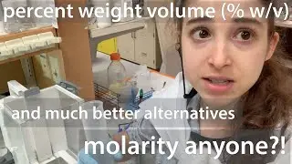 Percent weight-volume (% w/v): where it comes from, why I hate it, & better alternatives (molarity!)