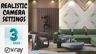 Realistic camera setup in 3dsmax | VRAY5 3DSMAX2022 | Living room interior lighting #3dsmax2022