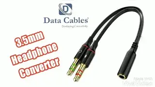Data Cables&reg; 3.5mm Single Audio Female To Dual Audio Male Converter For Earphone | Data Cables Surat