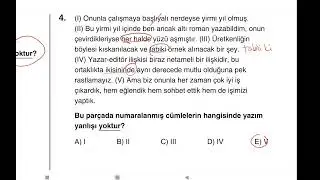 Dil Bilgisi Denemeleri, Deneme 50, Genel