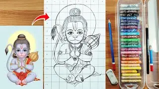 Draw With Me - Cute little Hanuman Ji Drawing, Step By Step Tutorial