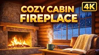 4K Cozy Fireplace 🔥 Warm Cabin Fire Ambience for Sleep & Relaxation