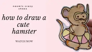 how to draw a cute hamster in swimming gear!!
