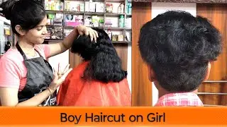How to do Boy Haircut on a College Girl/Haircut Tutorial/कर्ली और घने बालों में Boy Haircut/ Step...