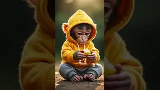 Cute Tiny Baby Monkey Eating Snack | Adorable Snack Time Fun #babymonkey #cuteanimals #snacktime