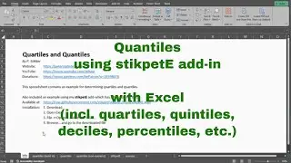 Excel - Quantiles and Quartiles with stikpetE