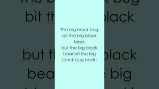 #148 | The big black bug bit the big black bear #tonguetwisterchallenge #challenge