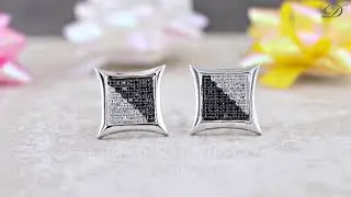 Micro Pave Setting Kite Shape Stud Earrings