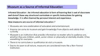 Lecture 20: Functions of museum (Education)