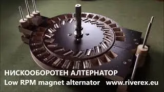 RIVEREX &trade;Low RPM permanent magnet generator of patented pontoon power plant at RIVER/TIDAL slow flow