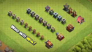 Siege Machines VS Every Level Archer Tower! - Clash of Clans
