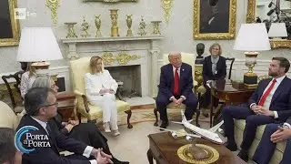 Meloni-Trump: l'accordo Usa-Ue sui dazi si farà al 100% - Porta a porta 17/04/2025