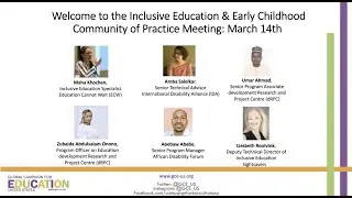 Inclusive Education & Early Childhood Community of Practice Meeting: March 14, 2023