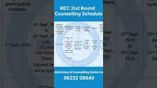NEET UG 2025 | MCC 2nd Round Counselling Schedule Out | Important Dates