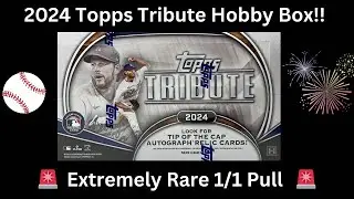 2024 Topps Tribute Hobby Box #1/1 Insanely Rare Pull 1:672 Boxes!! #baseballcards #topps #1/1