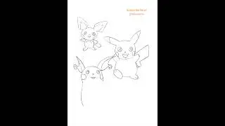 Draw Pikachu Evolutions #shorts #drawing #pichu #pikachu #raichu #pokemon #evolution #anime #viral