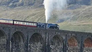 Blue Peter with the Lakes Express at Ribblehead viaduct 2025