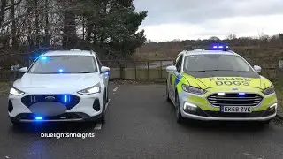 Cheshire Police Unmarked Ford Focus & Ford Mondeo Dog Unit Giving Blue Light Demos near Winsford HQ