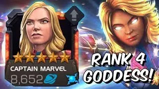 5 Star Captain Marvel Rank 4 Rank Up & Gameplay! - God Tier Damage - Marvel Contest of Champions