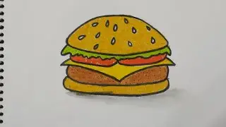 ✨Easy Burger Drawing for Kids✨ (voice cover) | kids drawing | burger | easy drawing for kids