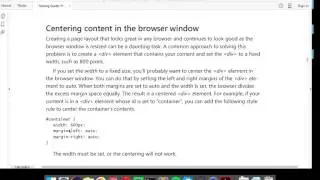 Centering Content in the Browser Window (CSS3)