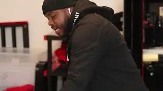 BTS content with @DEIONSANDERSCOLORADOFAMILY21 @welloffmedia @713husky in the lab pressing hoodies