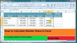 How to colculate market share in excel