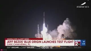 Blue Origin launches massive rocket on first test flight