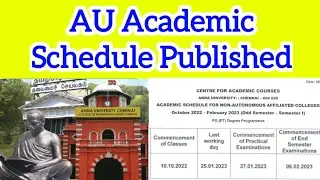 Anna university pg Academic Schedule Published 👍