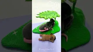 DIY Clay Mouse #easyvibeart #diycrafts #diyideas #claycraft #mouse