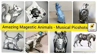 AMAZING TRANSPORTATION ART OF DISCARADED CAR HUBS INTO A MAJESTIC ANIMALS@MUSICAL PICSHOTS