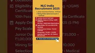 NLC India Recruitment 2025 &ndash; Mining Jobs!