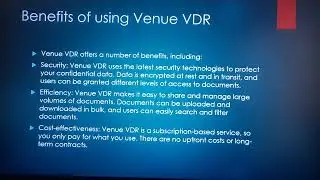 Venue Virtual Data Room Overview