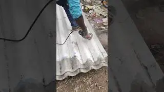 Asbestos cement sheet cutting right way & easy #asbestos #cement #sheetcutting #shortsfeed