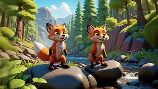 Four Little Foxes Play with Rhymes | Rhyming Words Song for Kids | Nursery Rhymes and Learning Songs