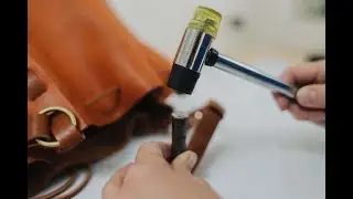 Glimpse into how to make a Stitchless Leather Bucket Bag