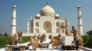 Unbelievable! 🐒 Indian Monkeys Rebuild the Taj Mahal in Stunning 4K! 🏛️✨
