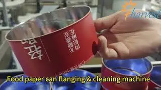 Food paper can flanging & cleaning machine