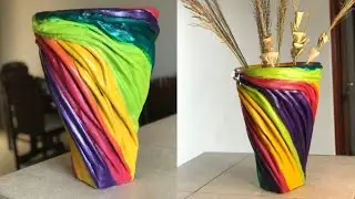 Spiral Cement pot Made With Cloth/Cement Craft Ideas